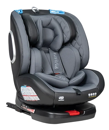 Автокресло детское Farfello ISOFIX YB102A(2) NEW (Тёмно-серый/экокожа Dark grey/Black PU YB102A/dbdb)