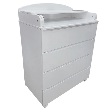 Комод "Indigo "Style" 800/4 с широким пеленальным столиком, МДФ (белый-натуральный)