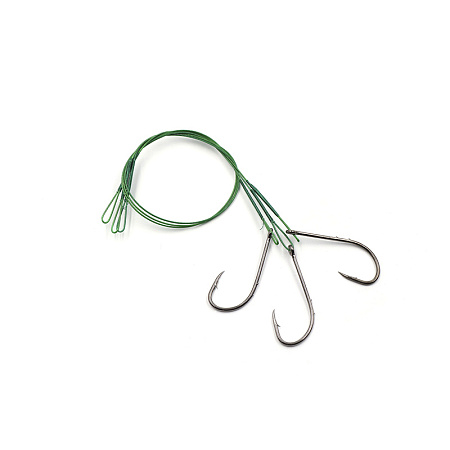 Поводок стальной NAMAZU Leader 1х7 Nylon Coated Green, d-0,33 мм, L-20 см, с одинарным крючком 92247