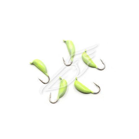 Мормышка вольф"ЯМАН"Банан с ушк, р.2,вес 0,4,цв.фосф.(уп.5 шт.)