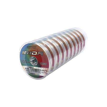 Леска Namazu "Irida", L-100 м, d-0,25 мм, test-5,20 кг, прозрачная (уп. 10 шт.)/200/