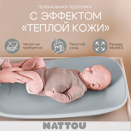 Матрасик пеленальный Nattou grey 145046