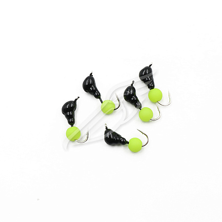 Мормышка безнасадочная ЯМАН "Муравей с ушком", вес 0,45 г, шарик желтый неон (уп. 5 шт.)