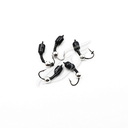 Мормышка вольф. безнасадочная "ЯМАН" Лесотка №3, d-3 мм, L-8 мм, вес 0,75 г, серебряный шар, цв. чер