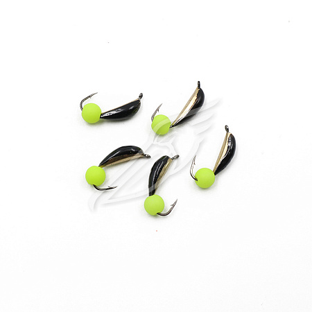 Мормышка вольф. безнасадочная "ЯМАН" Гвоздик №2(w), вес 0,50 гр., фц. желтый шар, цв. латунь (уп. 5