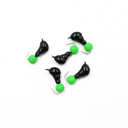 Мормышка безнасадочная ЯМАН "Муравей с ушком", вес 0,8 г, шарик зеленый неон (уп. 5 шт.)