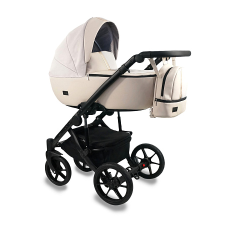 Коляска AIR 2в1 (BEXA) (07 (черная кожа+серебряный))