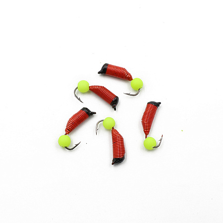 Мормышка вольф. безнасадочная "ЯМАН" Ручейник №7, d-2.5 мм, L-9.5 мм, вес 0,95 гр., фц. желтый шар,