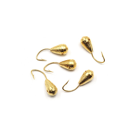 Мормышка вольф. точеная "ЯМАН" Капля с отв., р.4, вес 1,1, цв. золото (уп. 5 шт.)