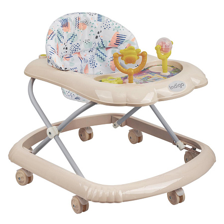 Ходунки "Верный друг" 7 колес, муз. (упак.7 шт.) (Indigo) (белый бежевый)
