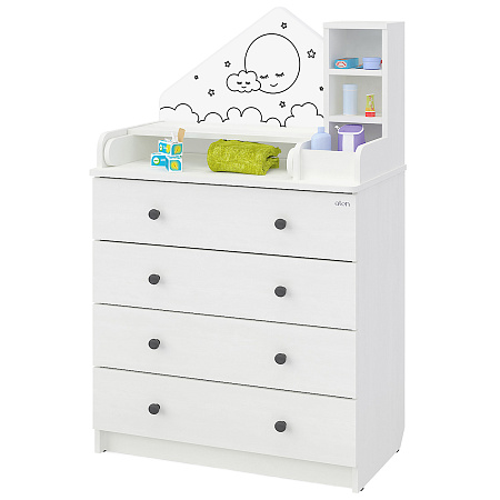 Комод Сириус "ALF" 804 ЛДСП трансформер с шариковыми направляющими (в компл.2 упак.) (бодега светлый-белый)