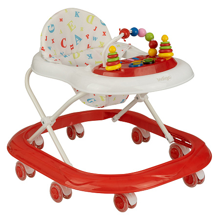 Ходунки "ABC C" 8 силиконовых колес, муз. (упак.6 шт.) (Indigo) (бежевый-белый)