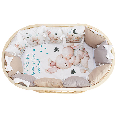 Комплект в кроватку 6 предм. "Мамина кроха", сатин, поплин