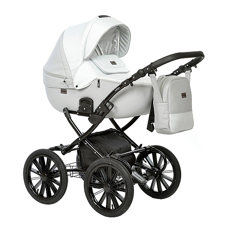 Коляска PORTO Classic 14" (Indigo) (Po 08 (черная кожа+черный узор))