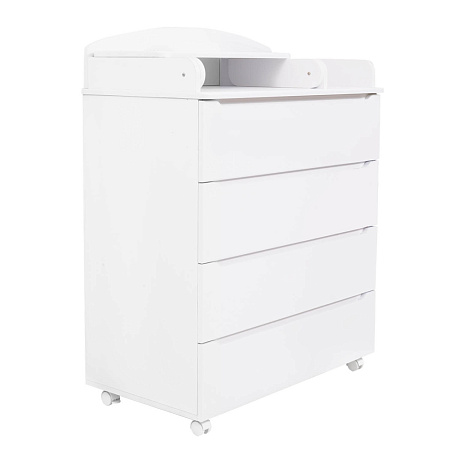 Комод "Indigo "Style" 800/4 с узким пеленальным столиком, МДФ (белый-натуральный)
