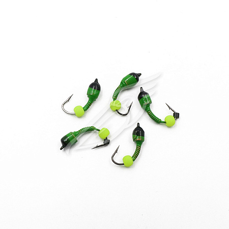 Мормышка вольф. безнасадочная "ЯМАН" Лесотка №3, d-3 мм, L-8 мм, вес 0,60 г, фц. желтый шар, цв. сал