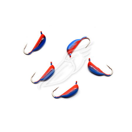 Мормышка вольф"ЯМАН"Банан с ушк, р.2,вес 0,4,цв.красно-синий.(уп.5 шт.)