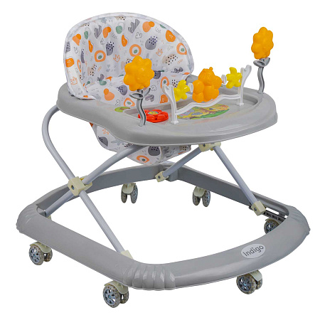 Ходунки "FLY С" 7 силик. колес, муз. (упак.7 шт.) (Indigo) (серый)