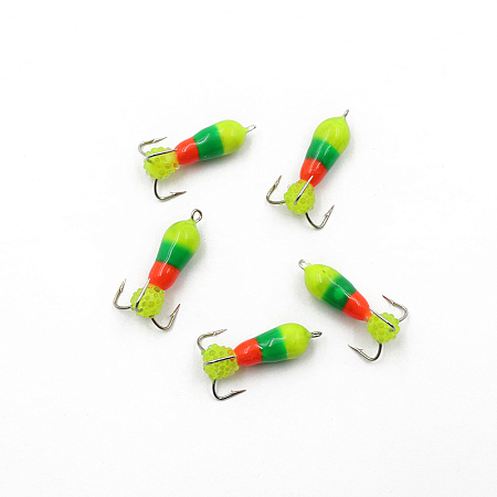 Мормышка вольф. безнасадочная "ЯМАН" Черт с петлей (длинный) Светофор, d-4 мм, вес 1,5 г, подвеска и