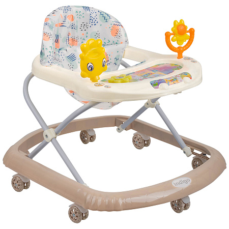 Ходунки "Солнышко С" 7 силик. колес, муз. (упак.7 шт.) (Indigo) (персиковый)