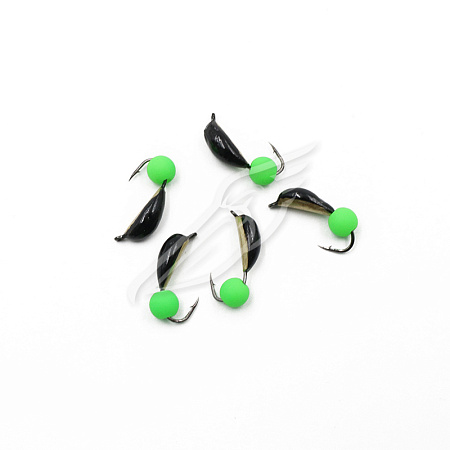 Мормышка вольф. безнасадочная "ЯМАН" Малек №3, d-3 мм, L-8 мм, вес 0,55 гр., фц. зеленый шар (уп. 5
