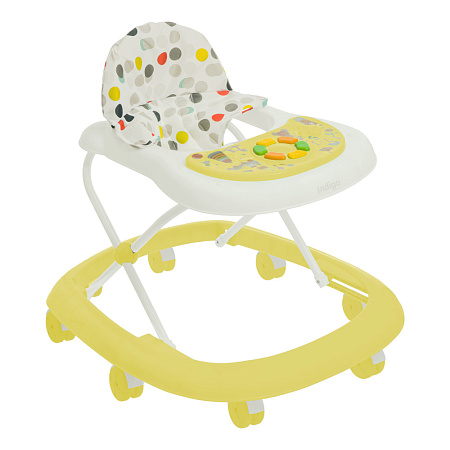 Ходунки "BUBBLE" 6 колес, муз. (упак.7 шт.) (Indigo) (бежевый-белый)