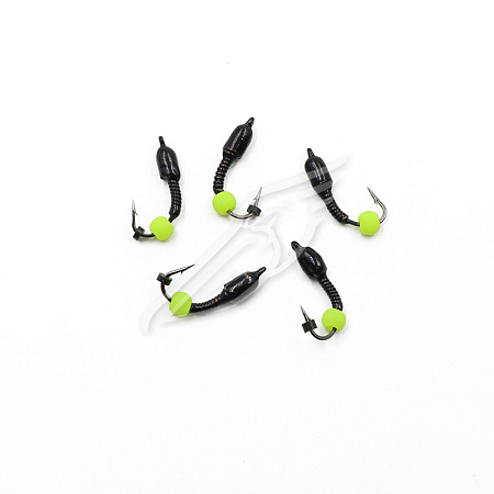 Мормышка вольф. безнасадочная "ЯМАН" Лесотка №2, d-2,5 мм, L-8 мм, вес 0,35 г, фц. желтый шар, цв. ч