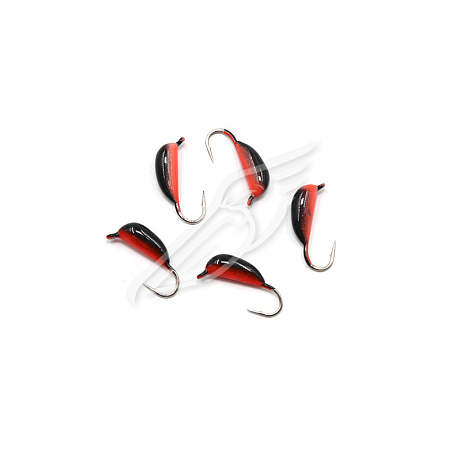 Мормышка вольф"ЯМАН"Банан с ушк, р.2,вес 0,4,цв.черн/кр.(уп.5 шт.)