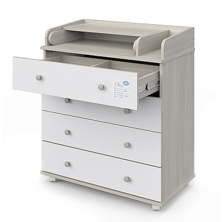 Комод Орион 804 (Oliver) ЛДСП с шариковыми направляющими (бодега светлый-белый)