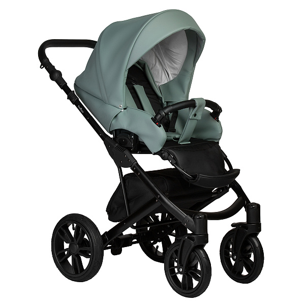 Коляска MIO ECO 2в1 (Indigo) (05 (черная кожа+шалфей кожа))