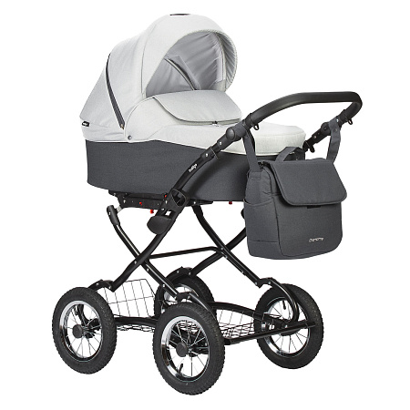 Коляска CHARLOTTE Sity Classic 12" (Indigo) (Cs 05 (т.серый+св.серый))