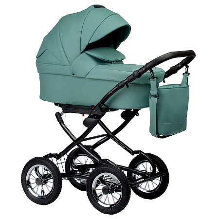 Коляска BARBARA ECO Classic 2в1 (Indigo) (Be 05 (белая кожа))