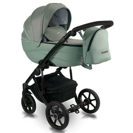 Коляска IDEAL 2в1 (BEXA) (ID 32 (зеленый+бежевая кожа))