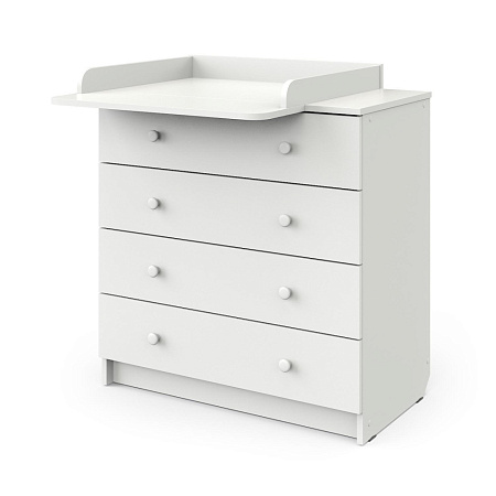 Комод ODIN 804 ЛДСП с роликовыми направляющими (белый)