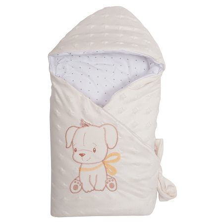 Комплект на выписку 4 предм.(одеяло, набор одежды) "Дружок" 200 гр, вельбоа, флис (молочный)