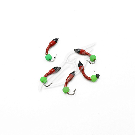 Мормышка вольф. безнасадочная "ЯМАН" Лесотка №3, d-3 мм, L-8 мм, вес 0,60 г, фц. зеленый шар, цв. кр