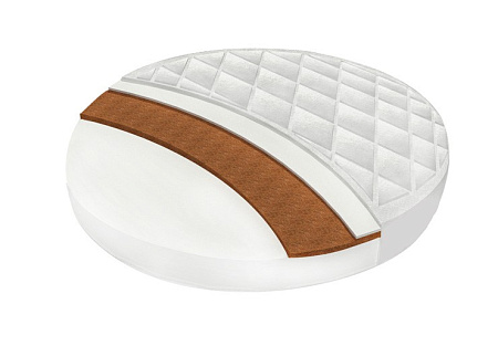 Матрас КРУГ Farfello "Soft Lux" 75*75*11 жаккард, Форплит, 1 сторона кокос