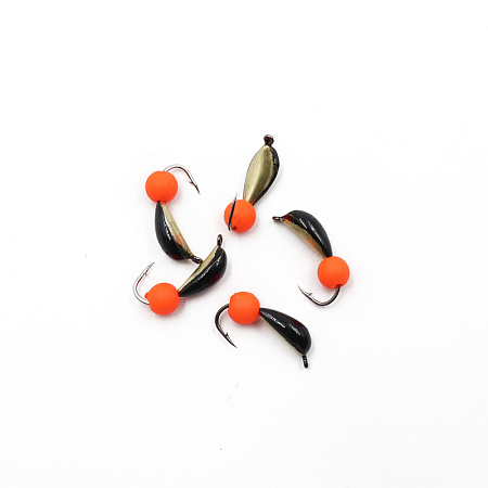 Мормышка вольф. безнасадочная "ЯМАН" Малек №3, d-3 мм, L-8 мм, вес 0,55 гр., фц. красный шар (уп. 5