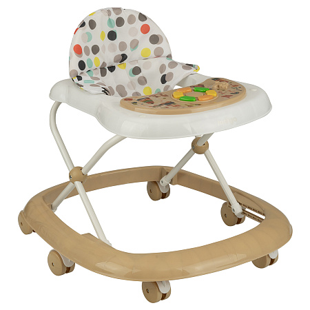 Ходунки "BUBBLE" 6 колес, муз. (упак.7 шт.) (Indigo) (бежевый-белый)