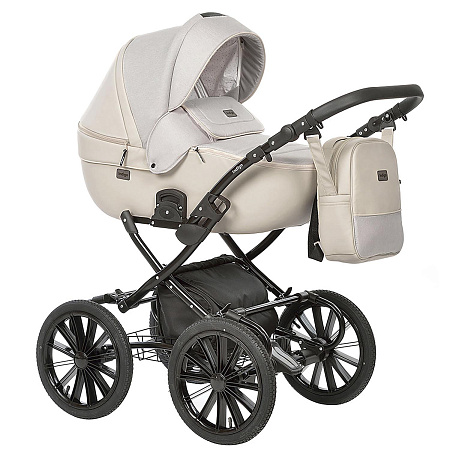 Коляска PORTO Classic 14" (Indigo) (Po 08 (черная кожа+черный узор))