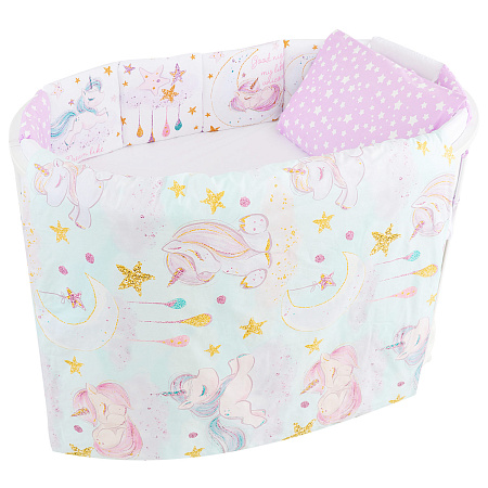 Комплект в кроватку 6 предм. "Малыши" (подушечки), перкаль (Indigo) (совушки)