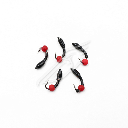 Мормышка вольф. безнасадочная "ЯМАН" Лесотка №3, d-3 мм, L-8 мм, вес 0,60 г, фц. красный шар, цв. че