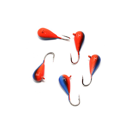 Мормышка вольф"ЯМАН"Капля с ушк, р.5,вес 1,90,цв.красно-синий(уп.5 шт.)