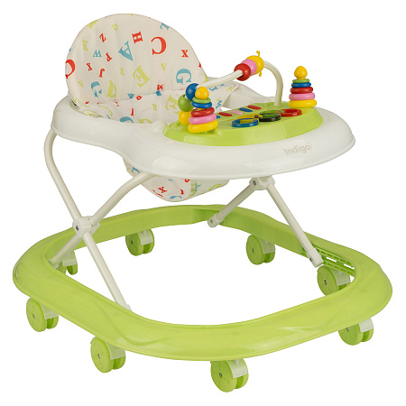 Ходунки "ABC" 8 колес, муз. (упак.6 шт.) (Indigo) (бежевый-белый)