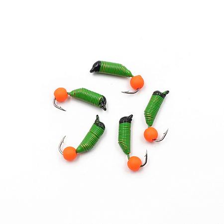 Мормышка вольф. безнасадочная "ЯМАН" Ручейник №7, d-2.5 мм, L-9.5 мм, вес 0,95 гр., фц. красный шар,