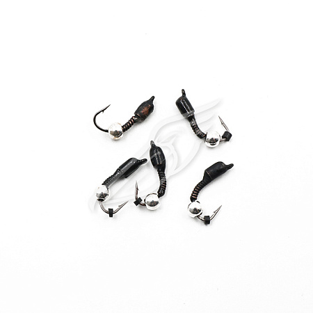 Мормышка вольф. безнасадочная "ЯМАН" Лесотка №2, d-2,5 мм, L-8 мм, вес 0,45 г, серебряный шар, цв. ч