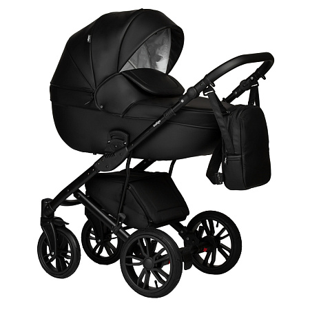 Коляска MIO ECO 2в1 (Indigo) (05 (черная кожа+шалфей кожа))