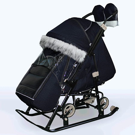 Коляска комбинированная Galaxy Glory gloss (коричневый лен-светоотражайка)