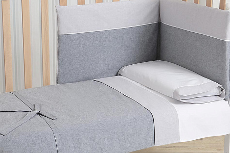 Набор Micuna Nature покрывало+борт 120*60 TX-1650 grey