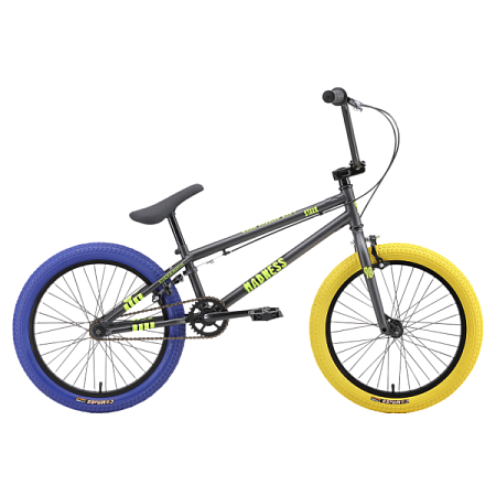 Велосипед Stark'25 Madness BMX 1 графит матовый/желтый/синий HQ-0017752